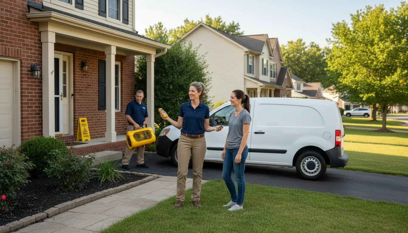 Residential water damage restoration in Claremont, IL